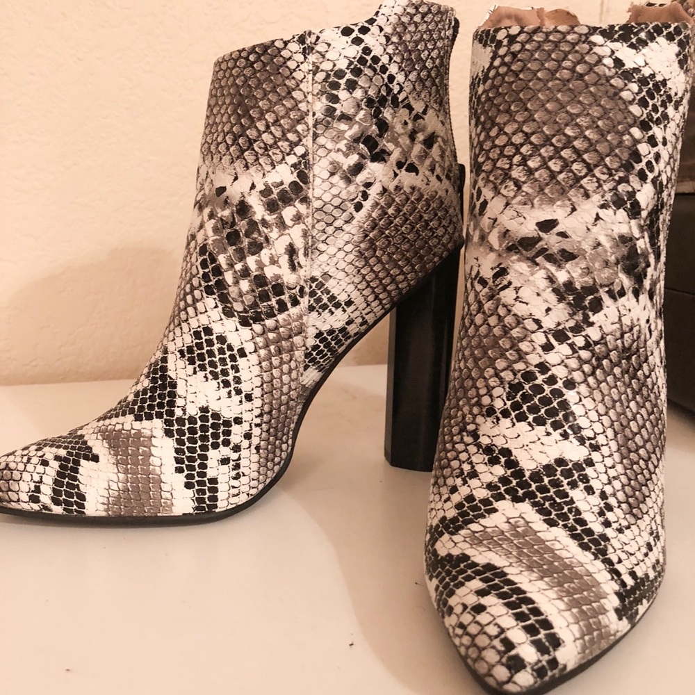 Faux Snakeskin Booties